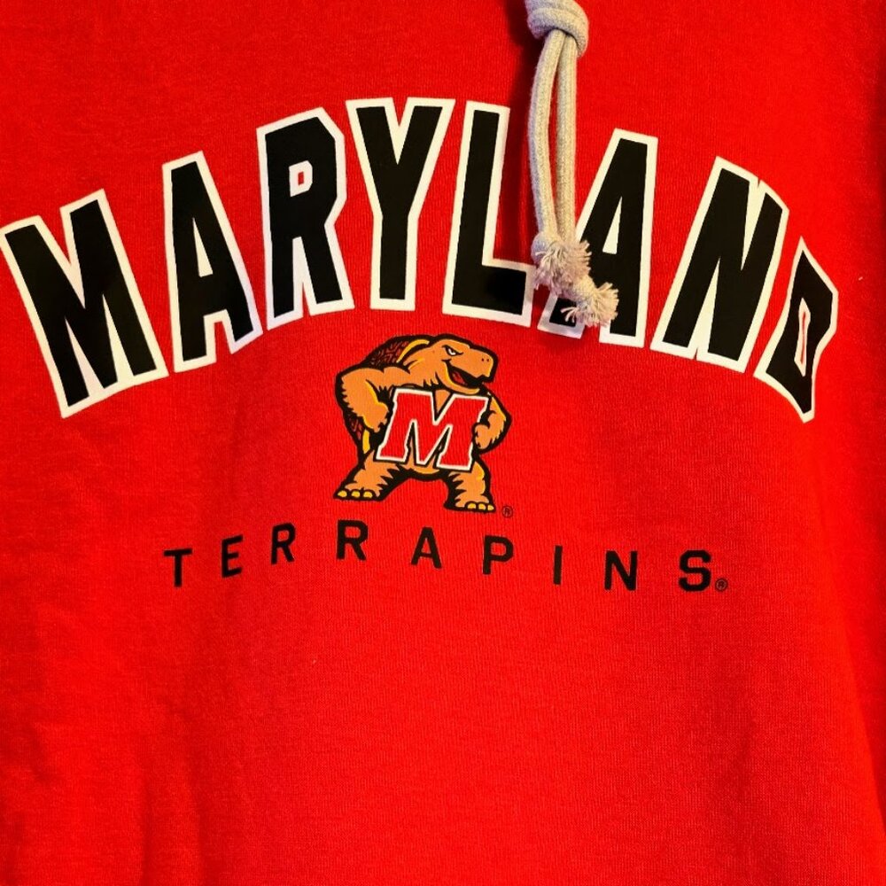 Champion Men's Maryland Terrapins Red Stadium Promo Pullover Hoodie - Picture 2 of 5